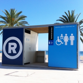 WC toilet kiosk for beach