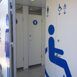 Quiosco aseos baños WC personalizable para playas