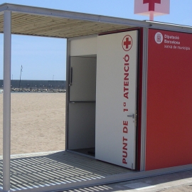 Beach rescue kiosk