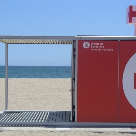 Beach rescue kiosk