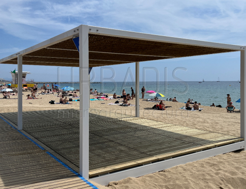 Pérgolas en playas de Bogatell y Nova Icaria, Barcelona | 2025